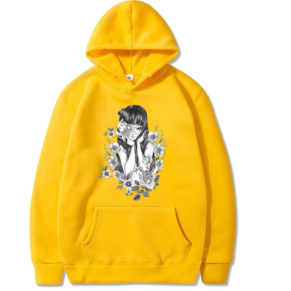 

Winter Tracksuit Japan Anime Manga Flower Junji Ito Hoodie for Men Women Long Sleeve Manga Sweatshirt Pullover Tops Gift