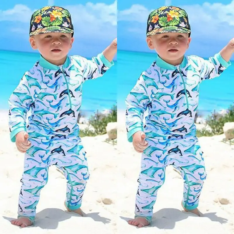 Осенний комбинезон для новорожденных мальчиков и девочек с дельфинами наряды
