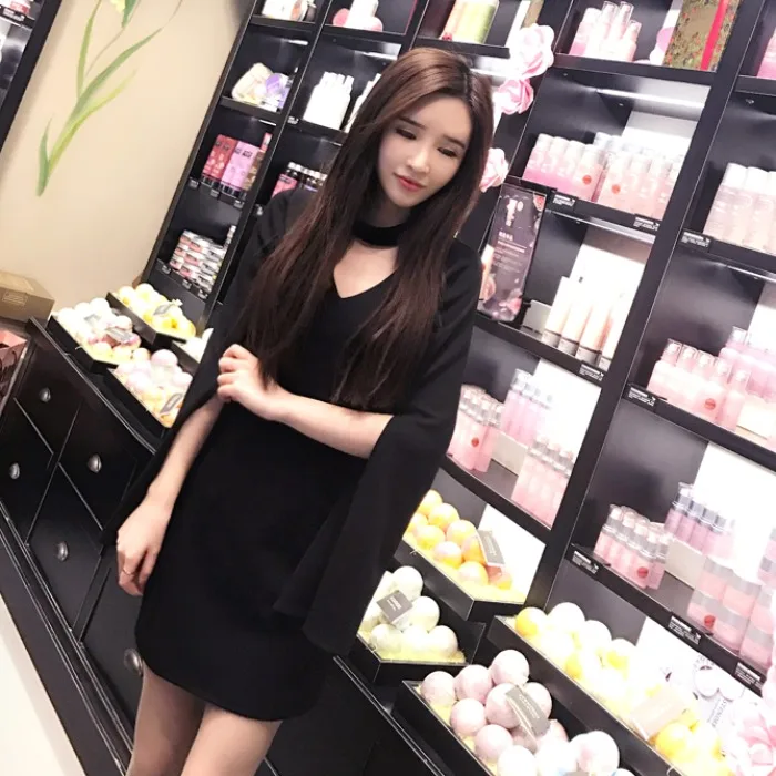 2021 Новое Элегантное сексуальное платье с v образным воротом лямкой на шее