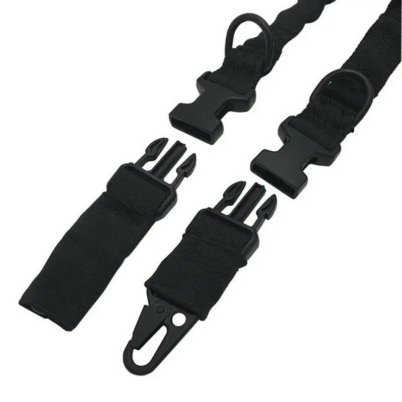

Tactical 2 Point Rifle Sling Gun Sling Military Bungee Strap WITH/ Hooks