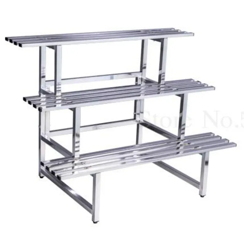 Трехуровневая лестница из нержавеющей стали стойка для цветов кастрюль балкона