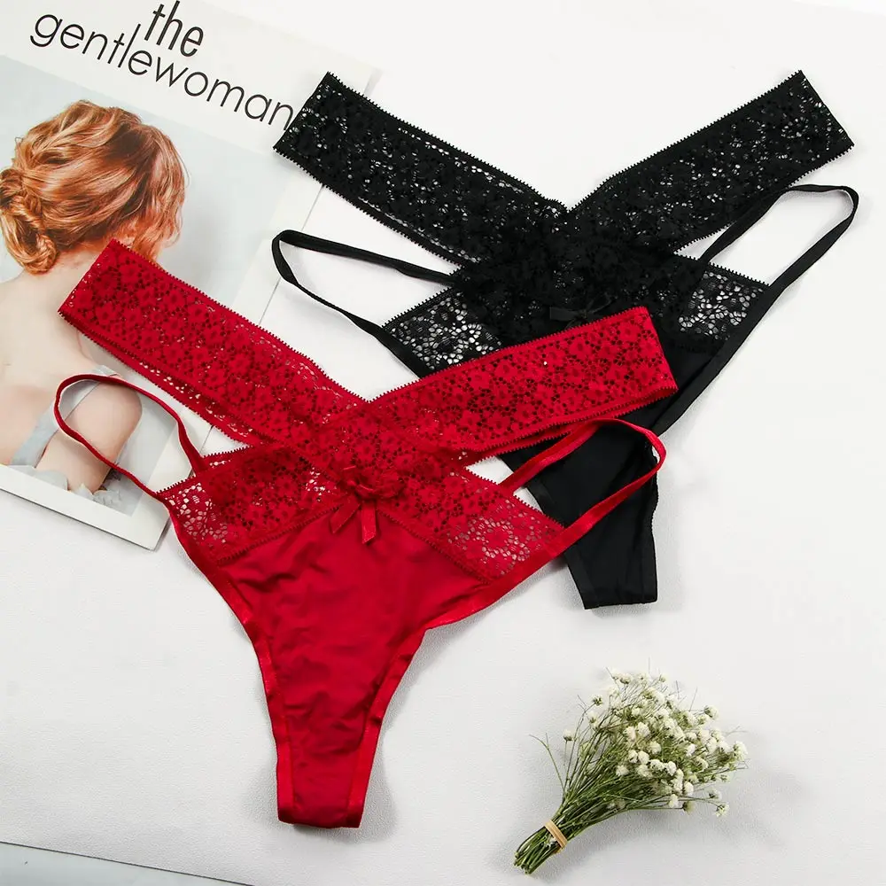 

1 шт. женские сексуальные кружевные трусики с низкой талией искушение сексуальное женское белье с перекрестным ремешком и стринги выдалбли...