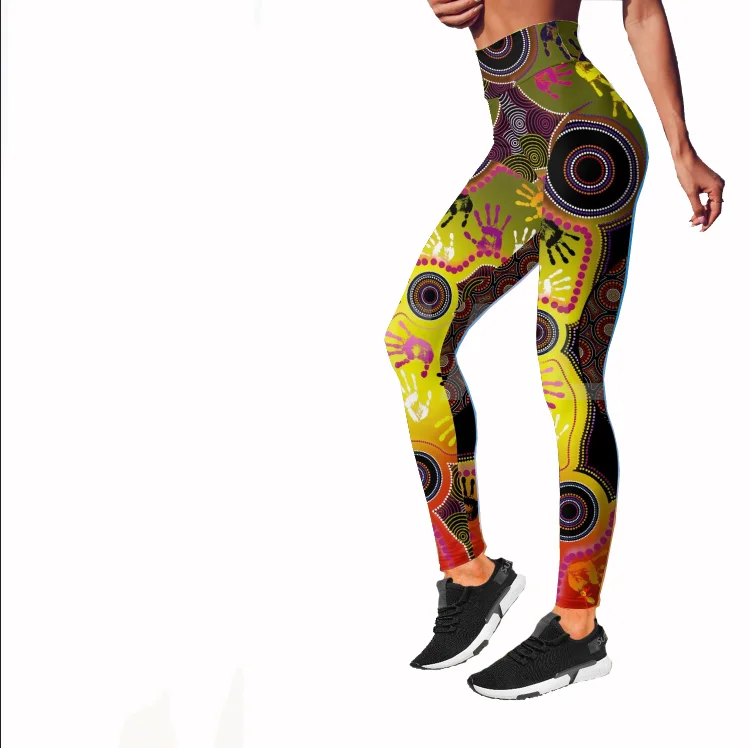 

Beautiful Aboriginal Culture Two Piece Yoga Set Women 3D Print Vest Hollow Out Tank Top High Waist Legging Summer Casual Sport