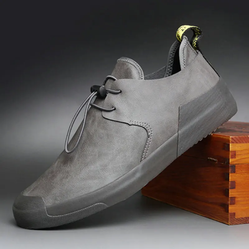 Модные мужские туфли на плоской подошве; обувь из вулканизированной кожи; Zapatos De Hombre; Цвет Черный; Zapatillas; мужская повседневная обувь; кожаные кроссовки; A11-56