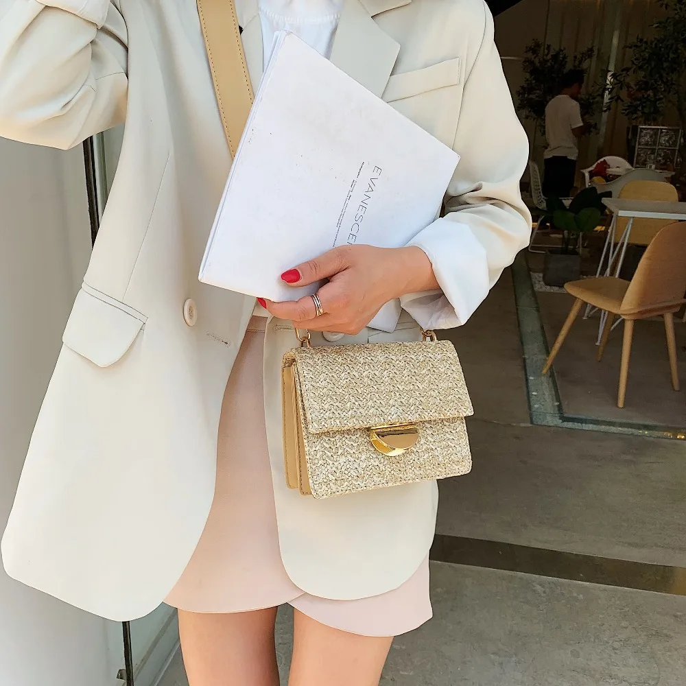 

Mini Weaving Crossbody Bag Women 2020 Summer Shoulder Bag Ladies Leather Purses and Handbags Female Travel Shoulder Simple Bag