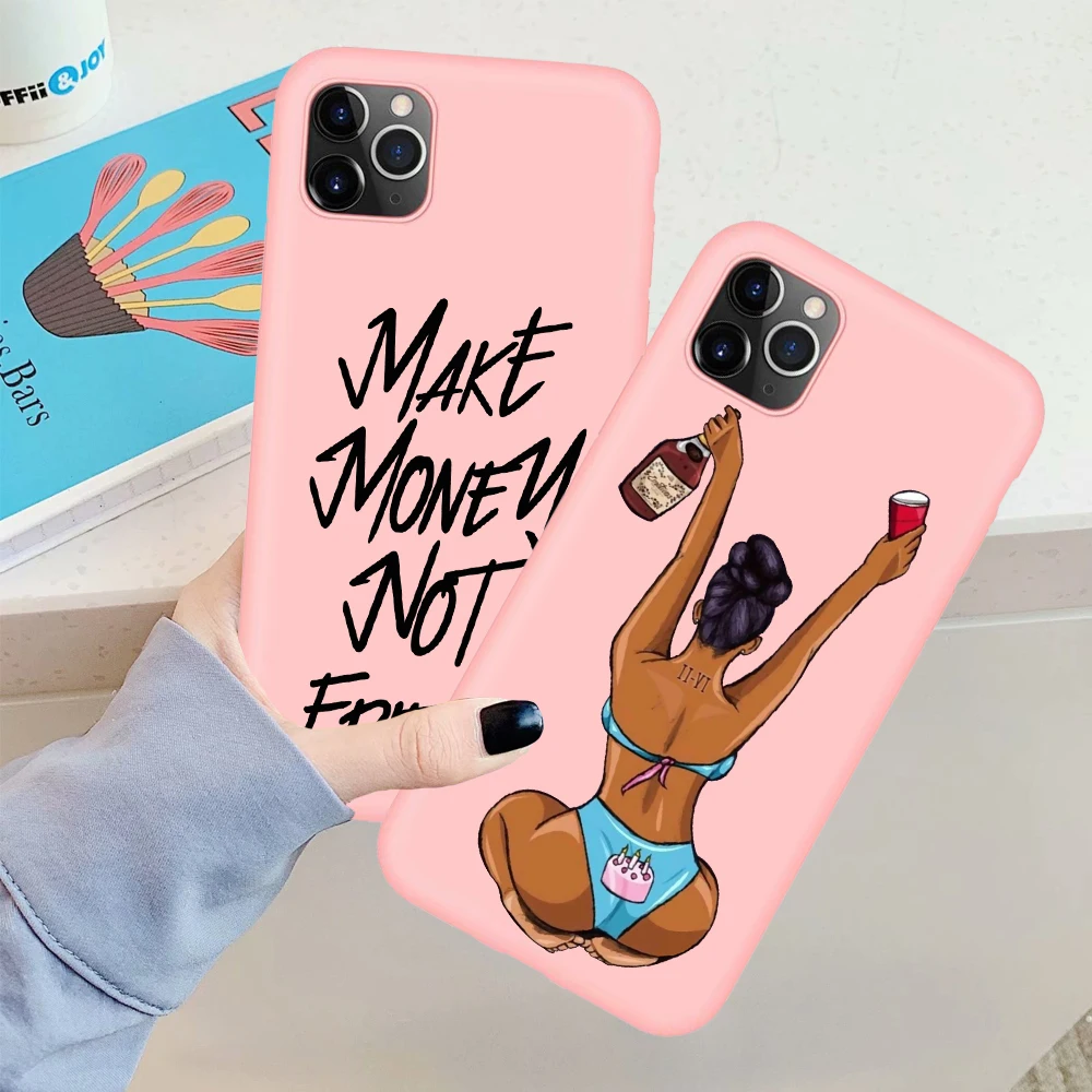 Забавный чехол для телефона с Черной головкой и надписью Make Money Not Friends iPhone 11Pro Max X XR