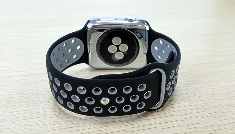 FOHUAS бренд Кремния спортивный ремешок красочный наручный ремешок для Apple Watch, 38, 42 мм черный/Вольт браслет Watch Series 2 и 1 наручных часов iwatch, ремешок для часов
