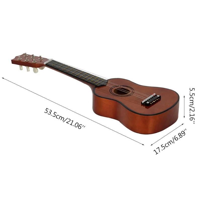 21 Inch Practical Playing Guitar Toy Wood 6 Strings Ukulele Children Learning Educational Toys Musical Instrument U7EF | Спорт и