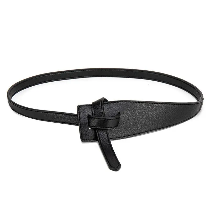 

Designer belts for women high quality soft knot pu leather long cummerbunds wide coat ceinture femme dress waist belts