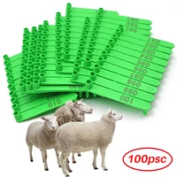 100pcs sheep goat ear tag pliers ear laser typing plastic head earrings for farm animals idetification card