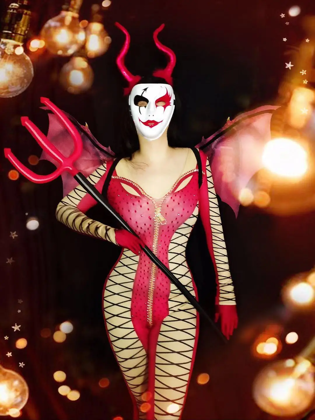 Новинка 2020 Женский костюм Красной королевы с 3D принтом на Хэллоуин боди-Джея