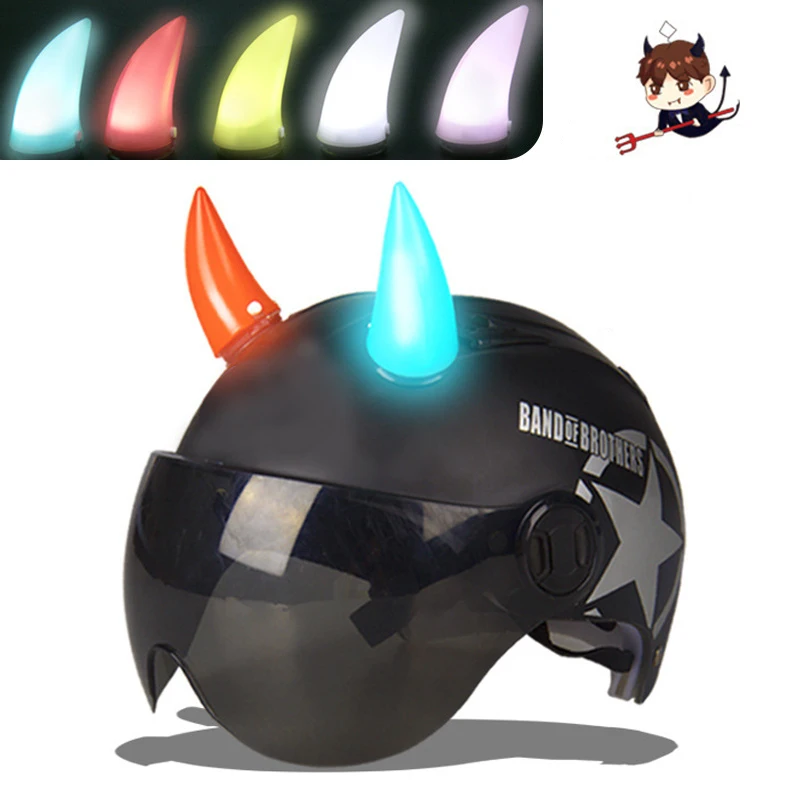 

1pc Motorcycle Helmet Corner Motocross Helmet Devil Horn Decoration Plastic Headwear Rubber Illuminated Horn