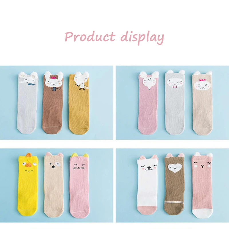3 шт./компл. из хлопка для новорожденных носки маленьких мальчиков и девочек с
