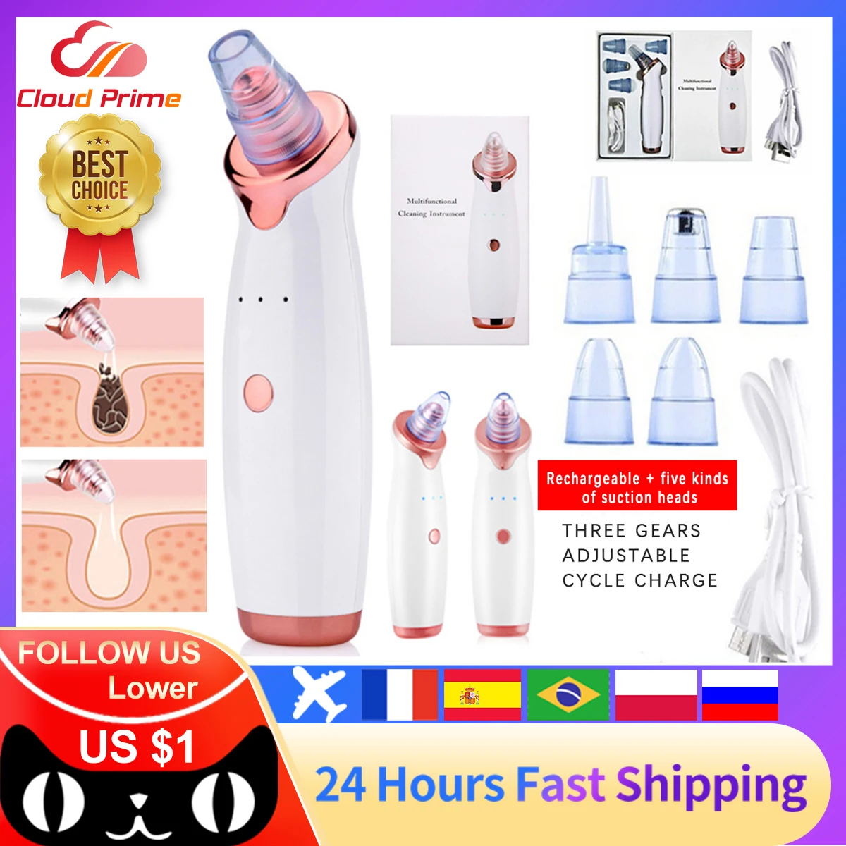 

Удаление черных точек на лице поры акне Удаление прыщей очиститель лица для носа вакуумное всасывание для лица Алмазная красота очистка ко...