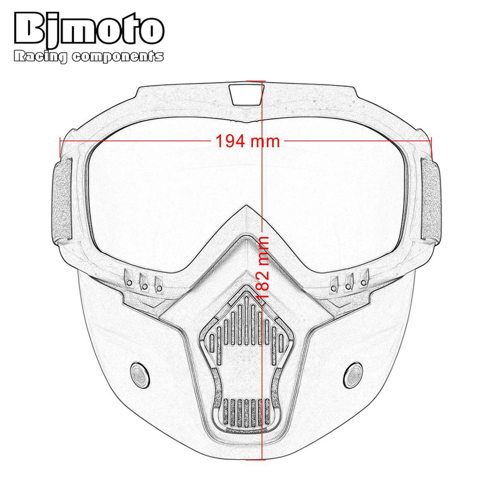 Мотоциклетные Съемные очки BJMOTO защитные для езды на велосипеде ветрозащитные