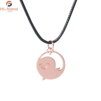 anime game genshin impact pendant necklace hutao ghost lovely rose gold necklace for women men gift party decorative jewelry