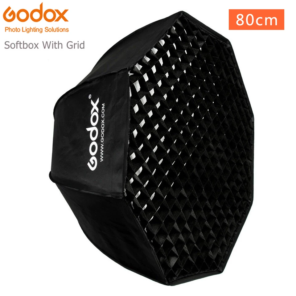 Godox портативный 80 см зонтик восьмиугольник софтбокс Отражатель с решетка