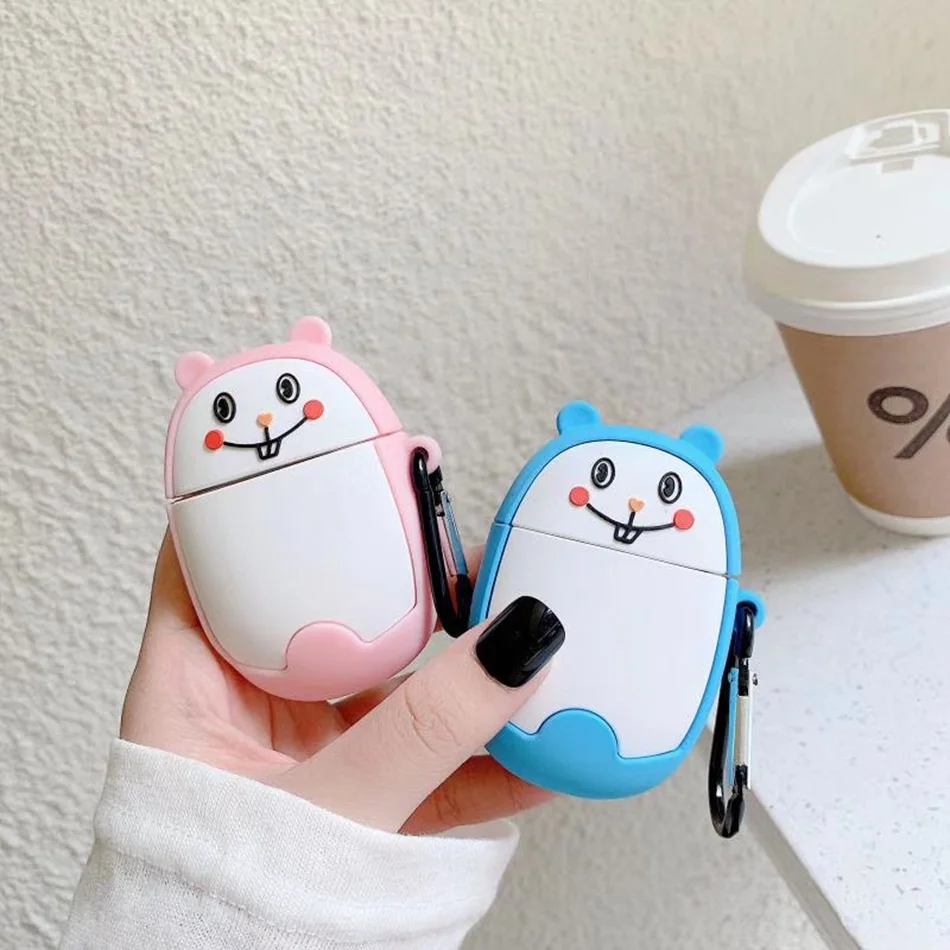 Чехол для наушников Airpods 2 чехол силиконовый медведь кошка свинья снеговик