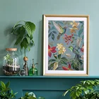 картины наплакаты на стену картины для интерьера постеры на стену Настенный плакат в стиле ретро с птицами, колибри, нектар, зеленые растения, цветы, Картина на холсте, Современная гостиная, украшение для дома, картина