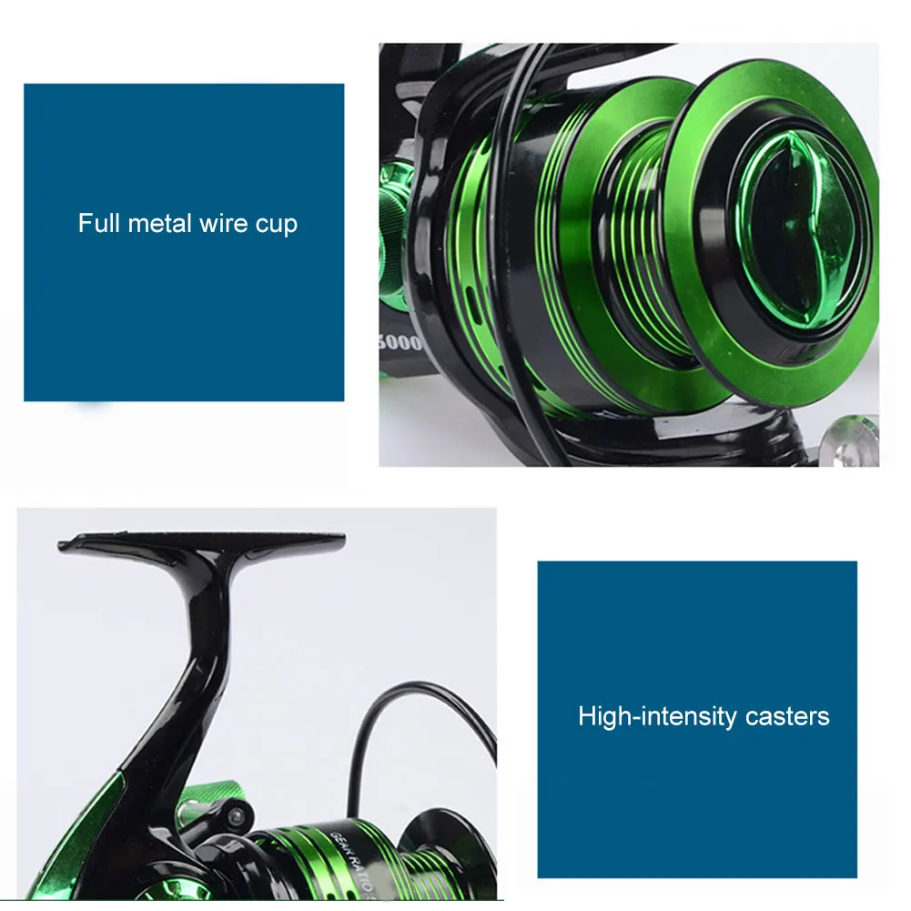 Новая Металлическая спиннинговая Рыболовная катушка снасть складная ручка