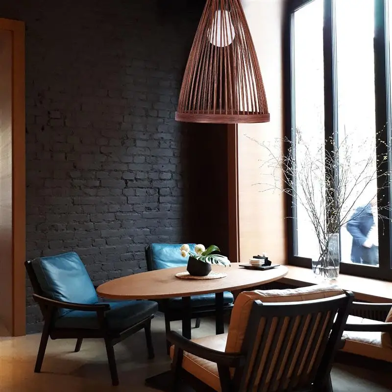 

Rustic Bamboo Woven Chandeliers Natural Bamboo Ceiling Lights with Bulb