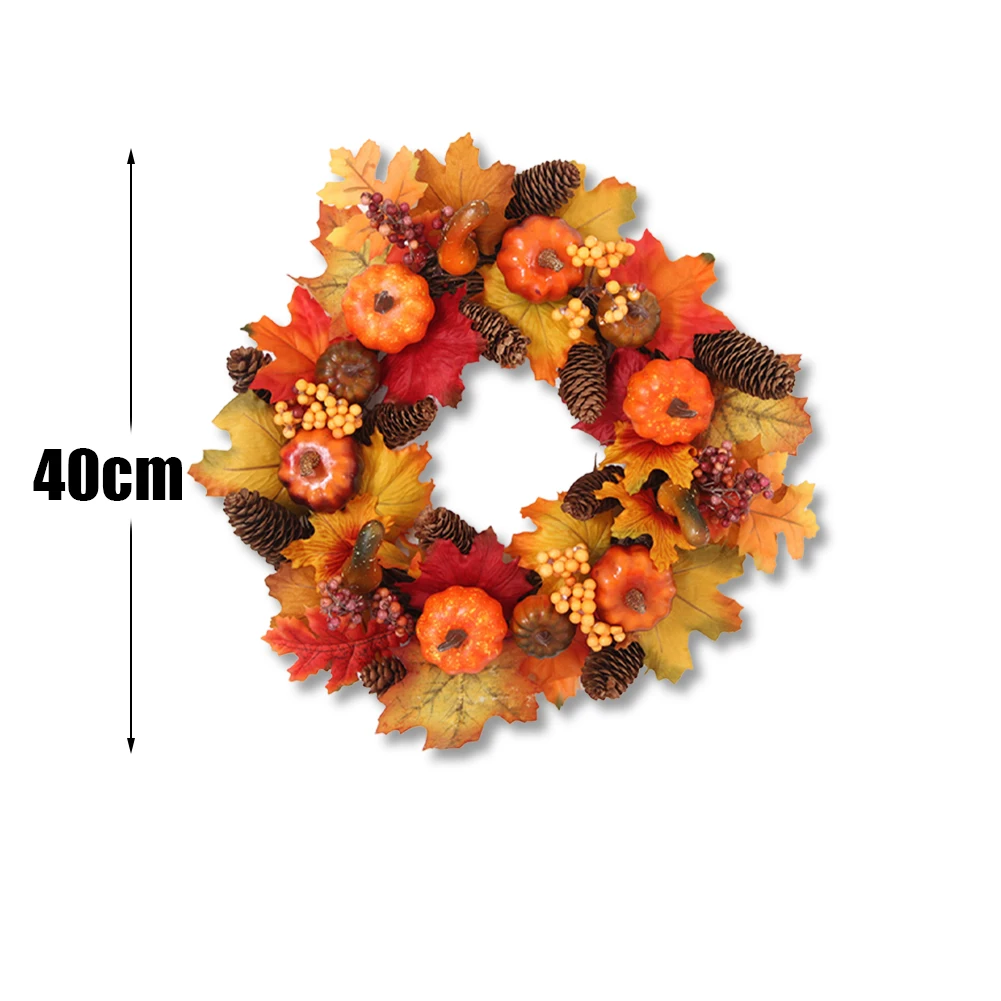 Осенний венок с тыквой Микки на Хэллоуин осенняя ротанговая гирлянда