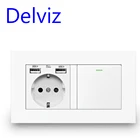 Выключатель света стандарта ЕС Delviz, 16 А, панель 146 мм х 86 мм, 1 комплект, лестница выключатель для коридора, настенная розетка USB