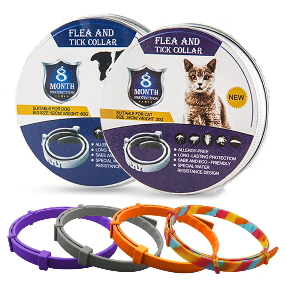 

Adjustable Cat & Dog Collar Flea & Tick Prevention Pet Collar Pest Control Protect Rubber Flea Killer Collar Pet Accessories