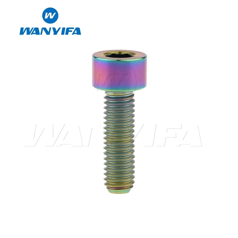 M5x18 Rainbow Wanyifa M5x10 12, 16, 18, 20, 25 30 35, 40 45 50 55 60 мм шестигранный ключ клеймо Винт С Титановым болтом для Велосипедный вынос руля велосипеда части - Цвет: M5x18 Rainbow