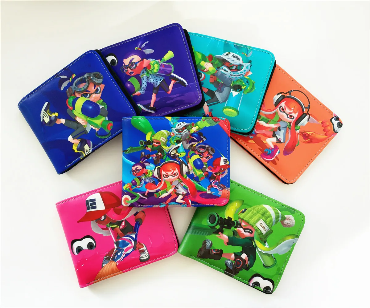 Игровой splotoon 2 мужской женский кошелек из искусственной кожи на молнии портмоне