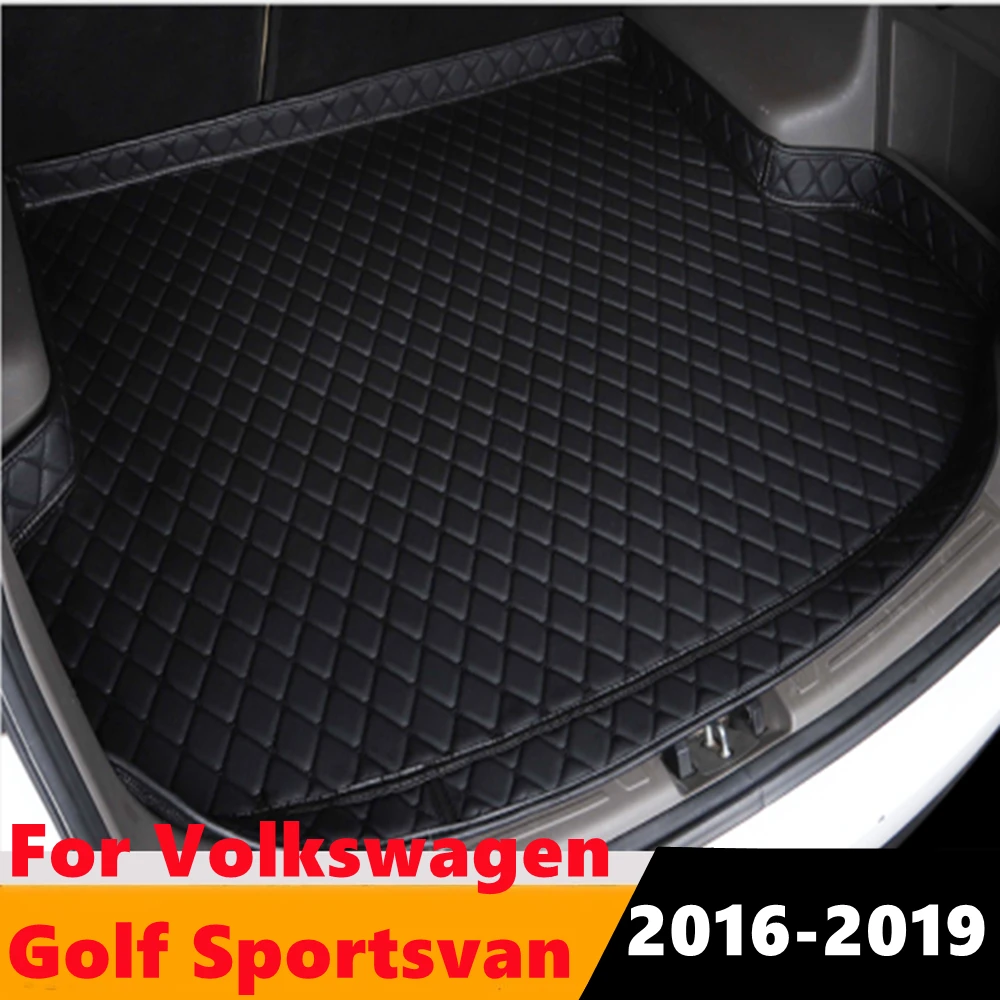 

Автомобильный коврик для багажника Sinjayer для любой погоды, багажник, коврик для багажника, ковер с высокой боковой подкладкой для Volkswagen VW Golf ...