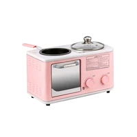 electric 3 in 1 household breakfast machine mini bread toaster baking oven omelette fry pan hot pot boiler food steamer eu