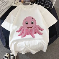 cute octopus cartoon t shirt women graphic tee print t shirt women tops summer sweet girls casual streetwear tee