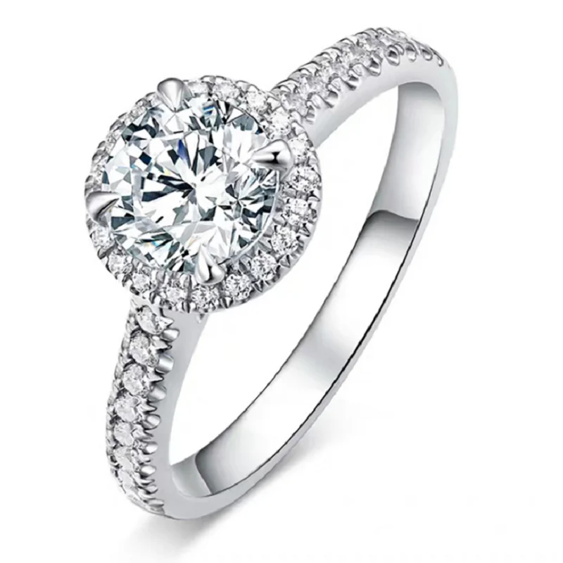 Серебряное кольцо 925 пробы Moissanite 1.00ct 6 50 мм D VVS серебряное ювелирное изделие на