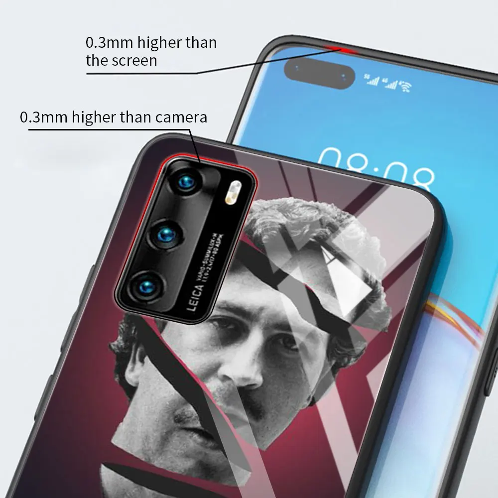 Pablo Escobar Lovely Glass Black Edge Case for Huawei P30 Lite P40Pro P20 P Smart 2019 Honor 8X 20 Y7 Cell Painted Phone Cover | Мобильные