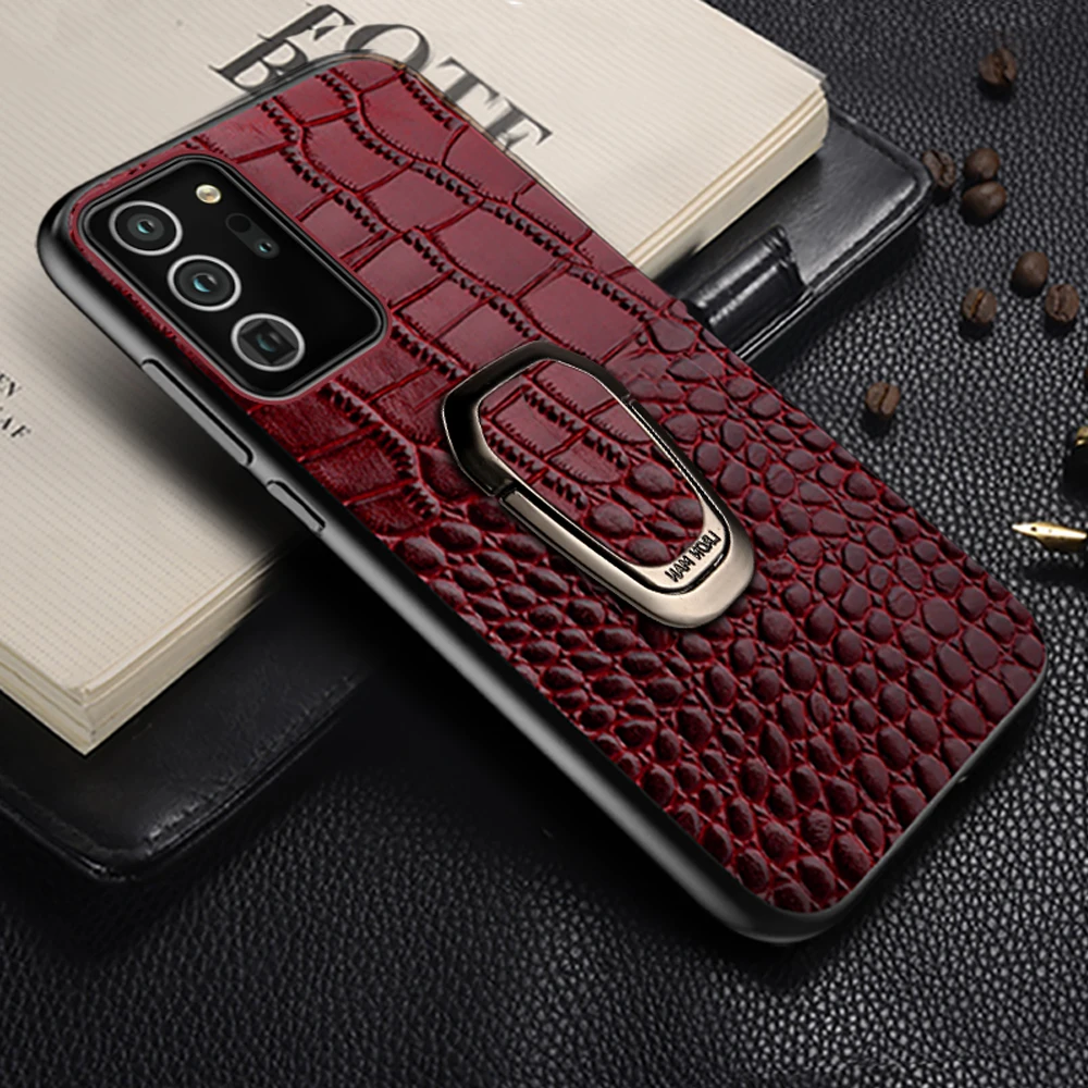 

Genuine Leather Phone Case for Samsung Galaxy Note 20 Ultra 10 9 S21 S20 S9 S8 S10 Plus A31 A21s A50 A50s A71 A51 2020 Magnetic
