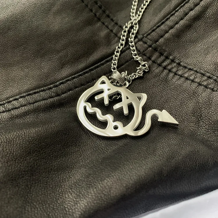 

Trendy Little Devil Necklace Stainless Steel Exquisite Hip Hop Fashion Men Necklace Sweater Chain Simple Luxury Gift Jewelry