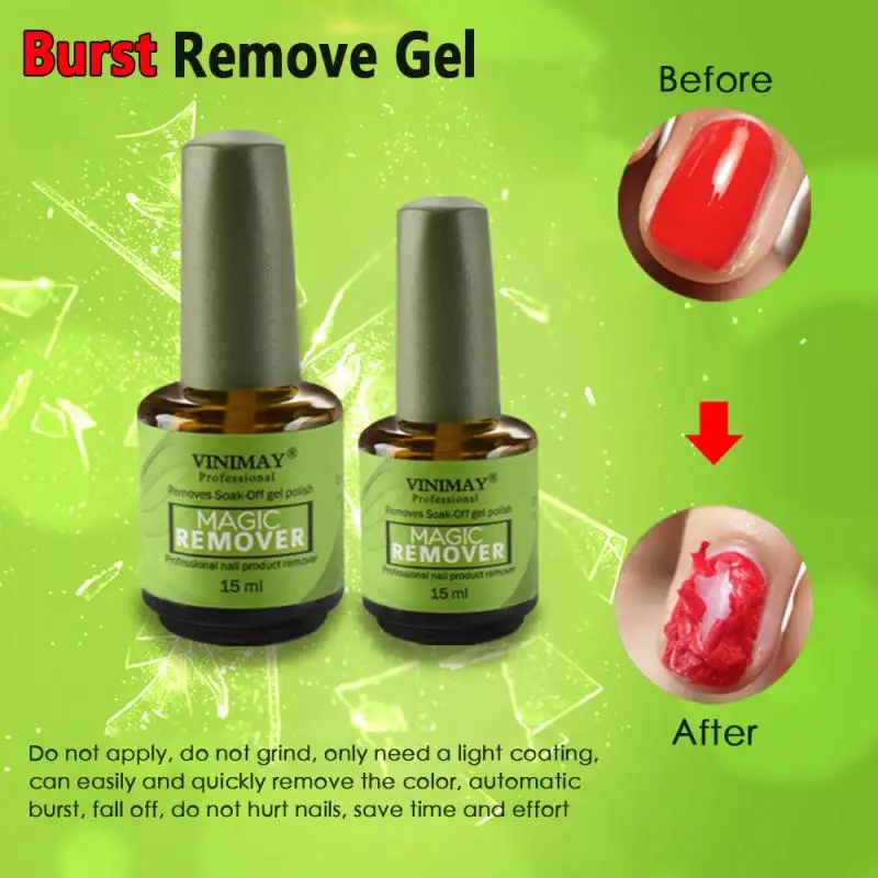

15ml Burst Remove Nail Polish Soak Off Acrylic Clean Degreaser Gel Polish Remover For Manicure Fast Healthy Nail Cleaner