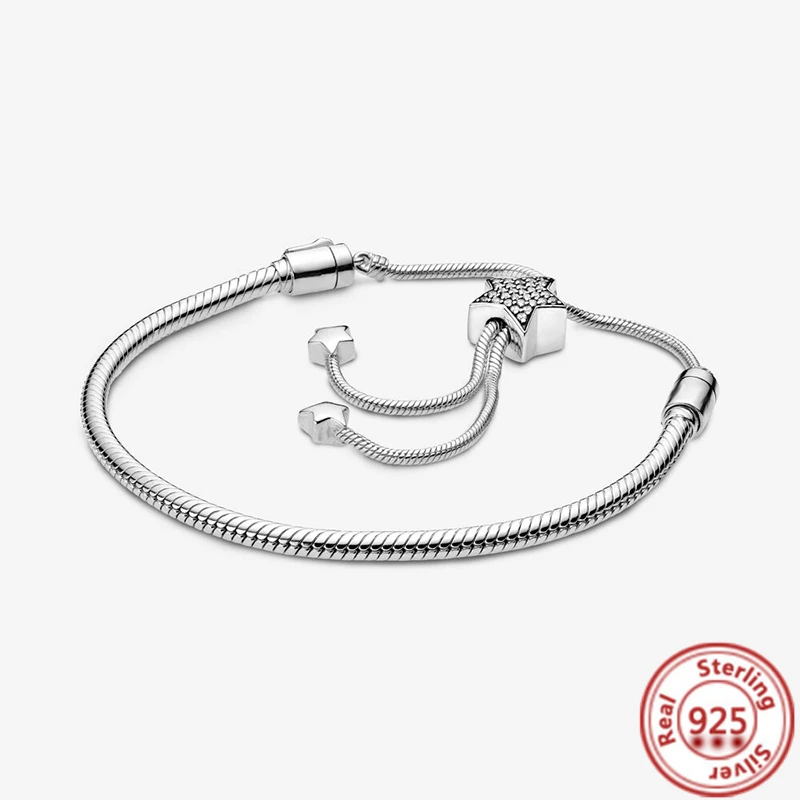 

Браслет-пандор Регулируемый из серебра 100% пробы с бусинами