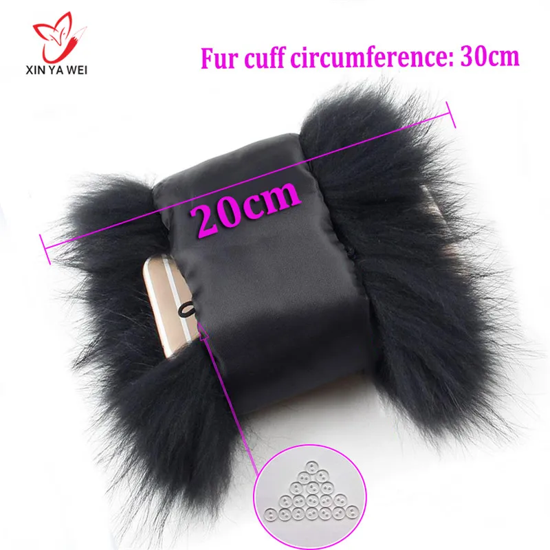 1 пара женские теплые однотонные плюшевые грелки на запястье из натурального