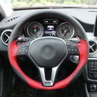 diy anti slip wear resistant steering wheel cover for mercedes benz a class 2013 2015 b class 2011 2014 car interior decoration