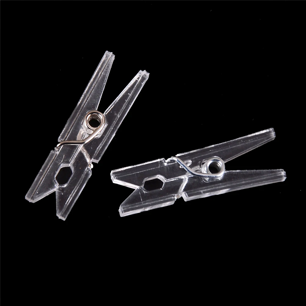 

Wholesale 20 PCS/lot 25m Mini Spring Clear Transparent Clips Clothes Photo Paper Peg Pin Clothespin Craft Clips Home Decoration