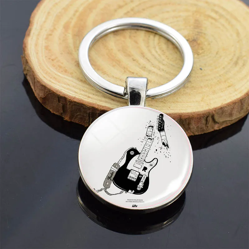 Брелок с камерой велосипедный телефон гитара двухсторонний стеклянный брелок