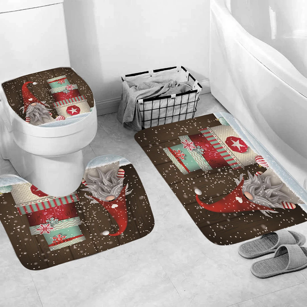 Занавеска для ванны с Санта Клаусом Полиэстеровая Водонепроницаемая