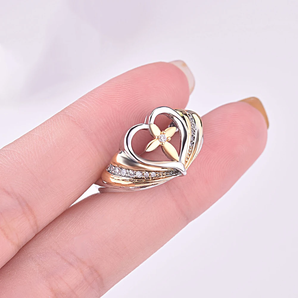 1 шт. крестик Love Heart кольцо с Божьим все возможно двойной цвет кубический циркон