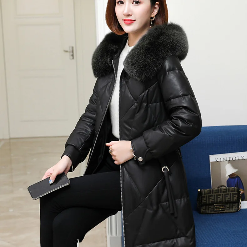 Женская куртка из 2021 натуральной кожи Женское пальто овчины женские зимние