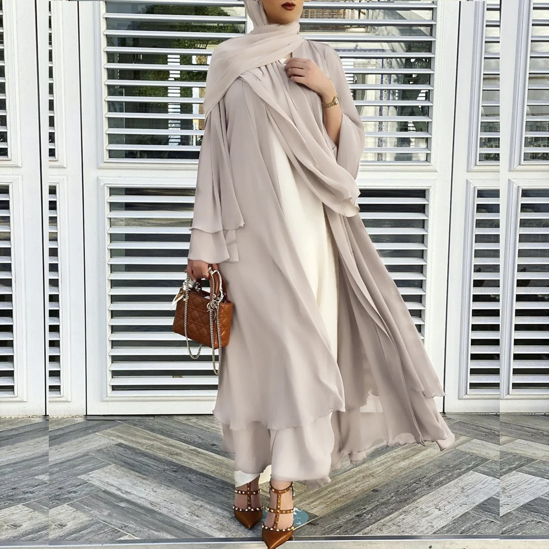 Экзотические Рамазан мусульманских размера плюс для женщин абаи рубашка для защиты от солнца кардиган халат тонкие однотонные Цвет платье ...