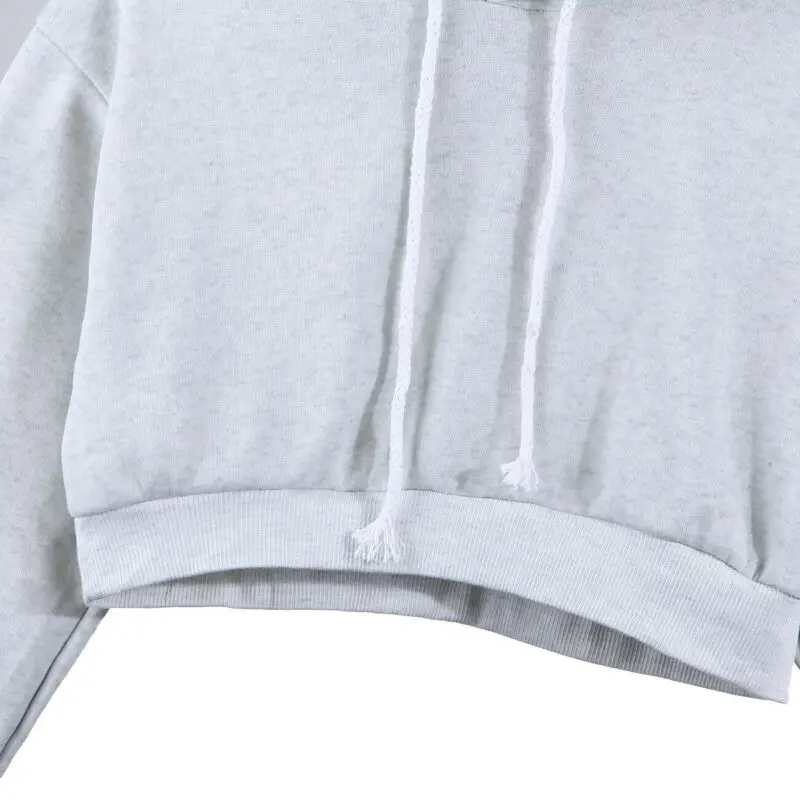 New Fashion Women Hoodie Sweatshirt Short Jumper Crop top Coat Sports Pullover Tops Casual Streetwear