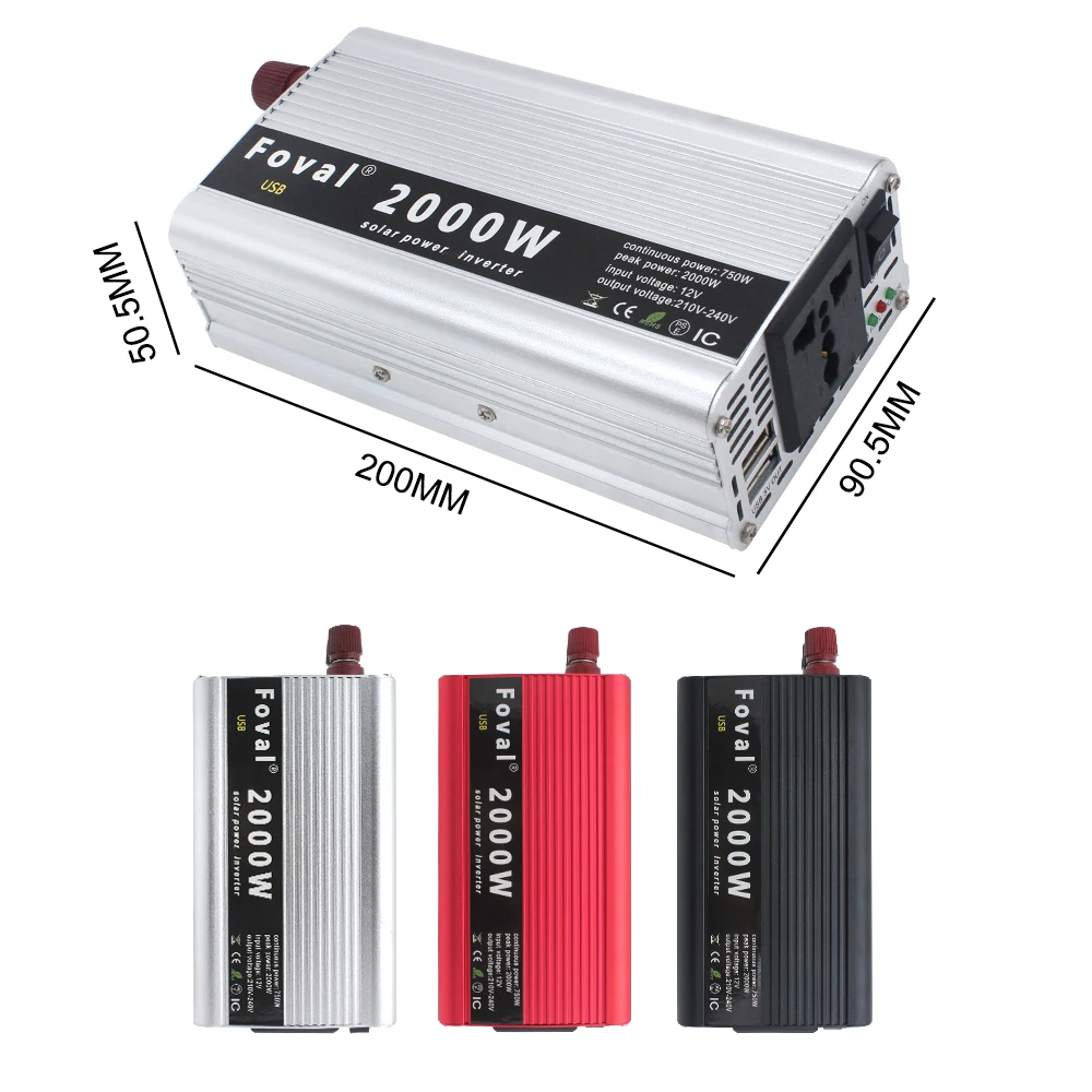 car power inverter 2000w watt dc 12v24v to ac 220v portable charger converter adapter modified sine wave power inverter free global shipping