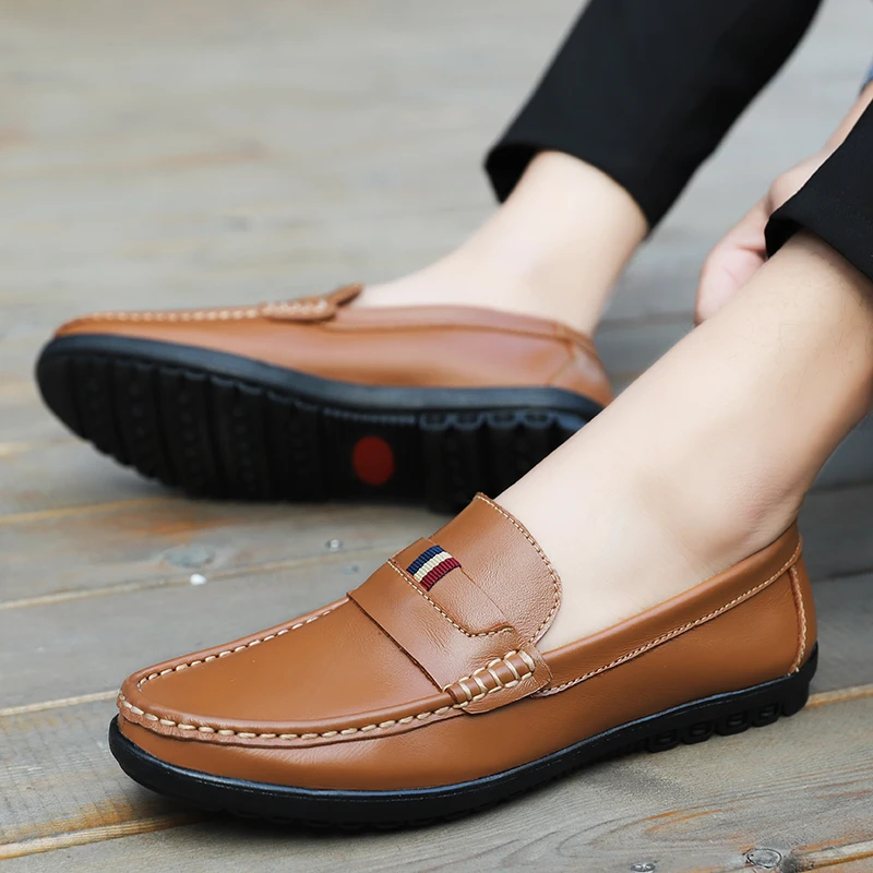 

Мужская обувь; повседневные Взрослые Мокасины; Лоферы без шнуровки; Модный дизайн; Роскошная Брендовая обувь из натуральной кожи; мягкая уд...